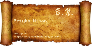 Brtyka Ninon névjegykártya